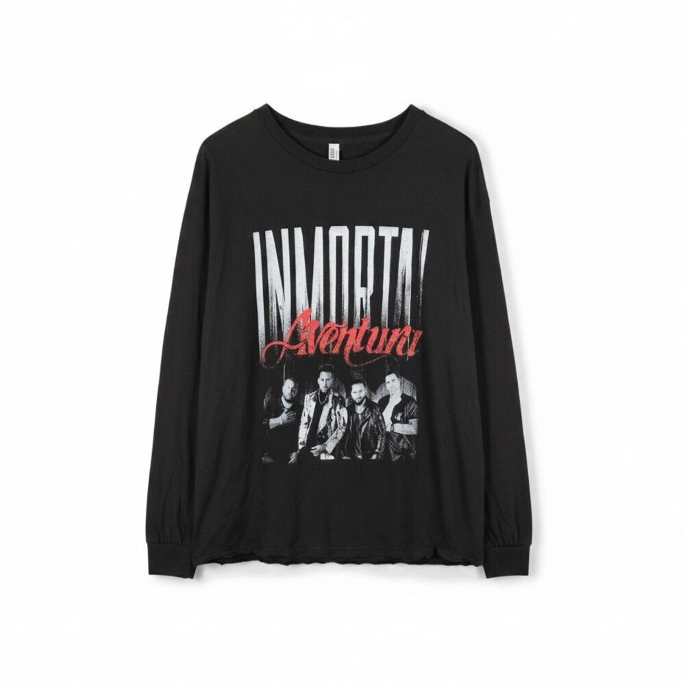 Aventura Inmortal Tour Graphic T Shirt Bachata Reunion Tour Black L Merch Latin